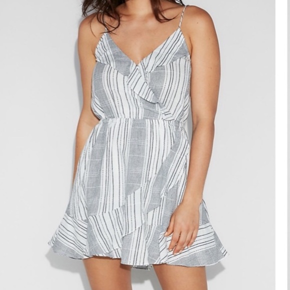 Express Dresses & Skirts - NWT Express Striped Ruffled Dress M